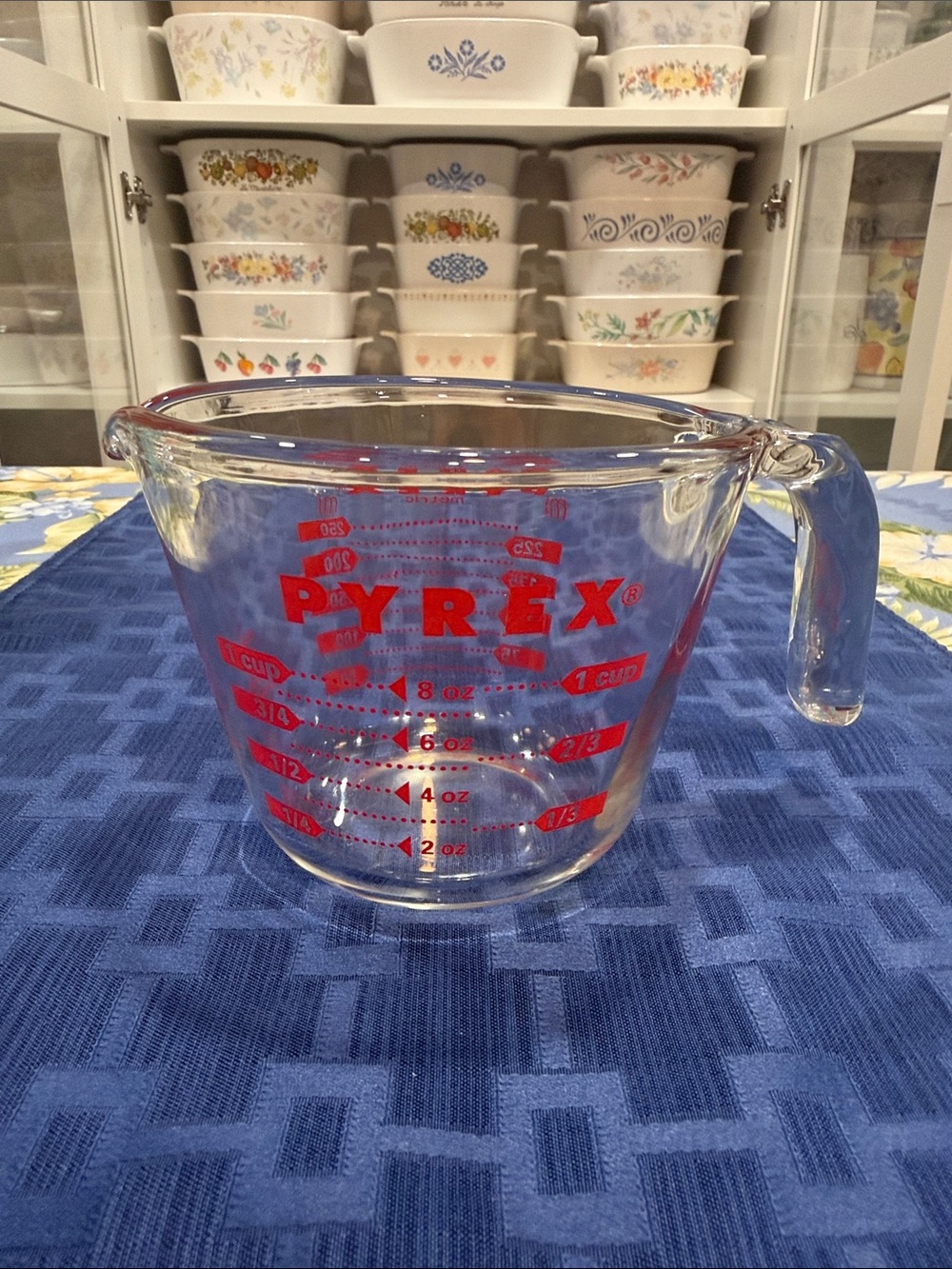 Pyrex Clear Glass Measuring Cup with Red Markings 1 Cup